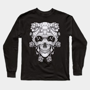 Surreal flower and skull. Long Sleeve T-Shirt